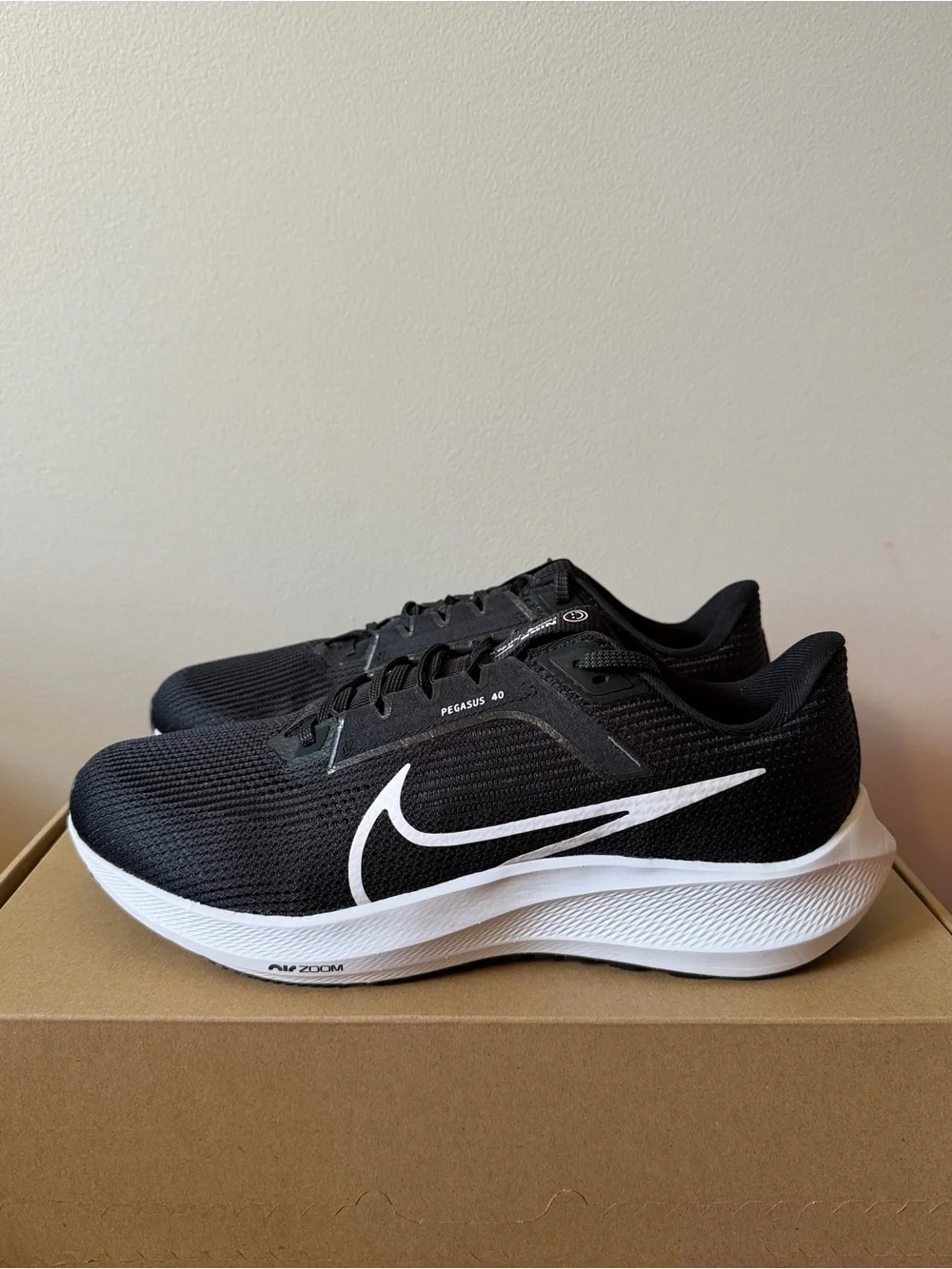 Nike Air Zoom Pegasus 40 Wide Black White DV7480-001 Men’s Size 9 Wide